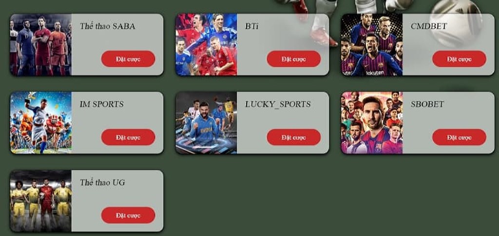 Vf555 cung cấp đa dạng các sảnh cược thể thao giải trí chất lượng